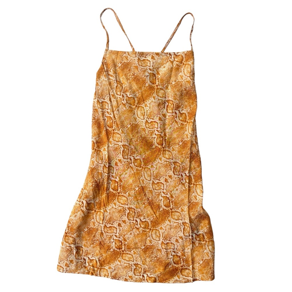 Billabong X Sincerely Jules Womens Small Mango Kick Rocks Snake Print Slip Dress